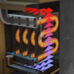 Cracked Heat Exchanger - heat flow image