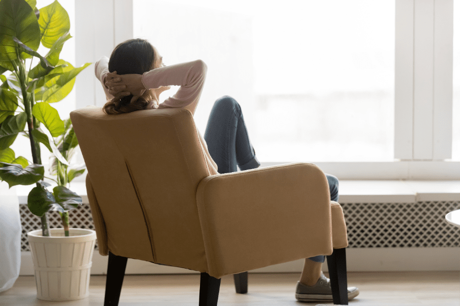 Bonfe Insider Woman in chair looking outside