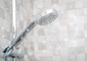 Shower head with hot water