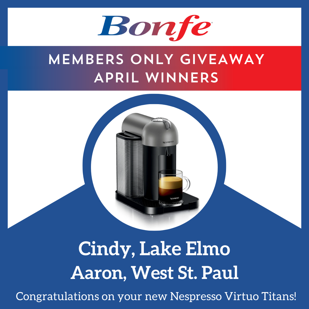 Bonfe Members Only Giveaway Winners St. Paul MN